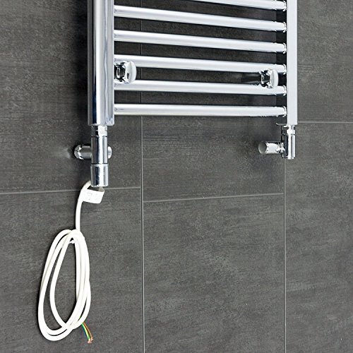 Dual Fuel Valve and Rica Electric Towel Rail Radiator Element Single Heat Heater (600w + Valves)