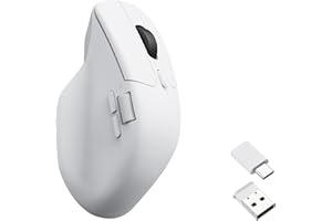 Keychron M6 Wireless Gaming Optical Mouse, Tri-Mode 2.4 GHz/Bluetooth 5.1/Wired, PixArt 3395 sensor, 26000 DPI, Ergonomic Lightweight Programmable Macro Button for Windows PC/Mac - White