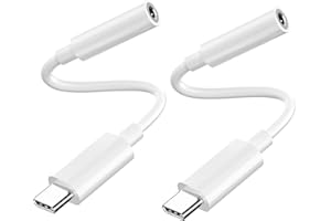 AINLINSO 2 Pack USB C to 3.5mm Headphone Jack DAC Type C Aux Earphone Audio Mic Adapter Compatible for iPhone 16/15 15 Pro/Pro Max,iPad Pro M1/Air 4,Samsung S21 S20 FE Note20,Pixel 4 3 2 XL,Huawei P30,Sony etc