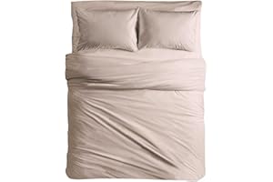 MAXIME MAISON - Bettlaken Set (4 Teilige, Tortora) 100% Baumwolle, 1 Spannbettlaken 180x200cm, 1 Bettlaken 240x285cm und 2 Kissenbezüge 52x82cm (BETTBEZUG Nicht ENTHALTEN)