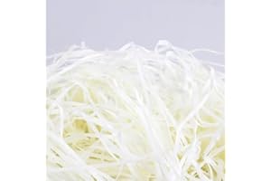UCLEVER 200g Raffia Papel de seda triturado, material de relleno para regalo y bricolaje. Embalaje perfecto para cajas de regalo - Blanco