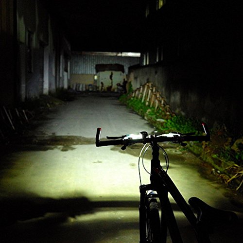SOOJET BFR-01 CREE XPG LED Fahrradlicht Set Mit Fahrrad Rücklicht – Intelligente Design Mit Sensor und Automatische Schaltfunktion – Aluminium Fahrradlampe Per USB Wiederaufladbare – 400 Lumen LED Fahrradlicht und Taschenlampe – Multifunktion auch als Kopflampe – Fahrradbeleuchtung mit Frontlicht und Rücklicht - 6