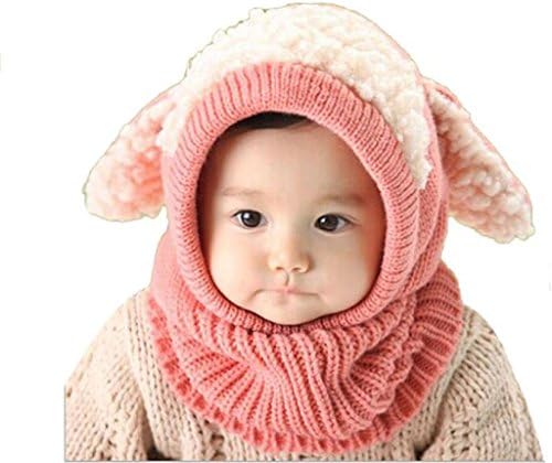 JAKCY Winter Kids Warm Woolen Coif Hood Scarf Caps Hats