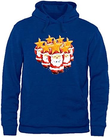 Men Women Unisex Sweatshirt Hoodie Cute Santa Claus star Printed Top Pullover Outwear S