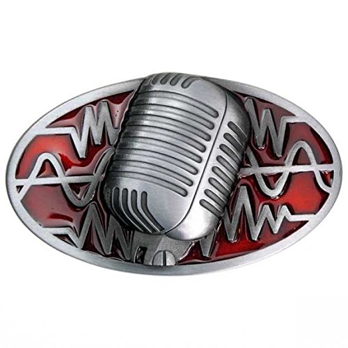 Preisvergleich Produktbild Buckle Mikrofon, Mikro, Musik, rot - Gürtelschnalle