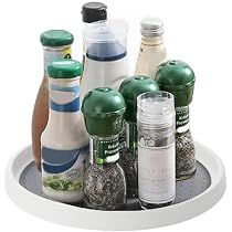 Kaxich Lazy Susan Drehteller – 2-in-1 Organizer, 26 Cm, Drehbar Für Gewürze, Küche & Bad