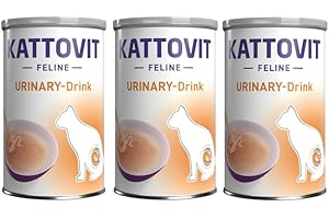 Kattovit Urinary Drink al Pollo | Confezione da 3 | 3 x 135 ml | Alimento complementare per gatti con recidive di calcoli di struvite | Può contribuire ad aumentare l'assunzione di liquidi