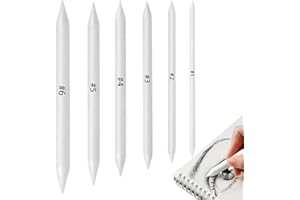 XOXVURI 6 Pezzi Sfumino per Disegno Tortillions Set, Sfumini per Disegno a Matita Moncone in Carta a Doppia, Art Paper tortillon Blending Stump, Sfumino da Disegno per Artisti e Studente Schizzo