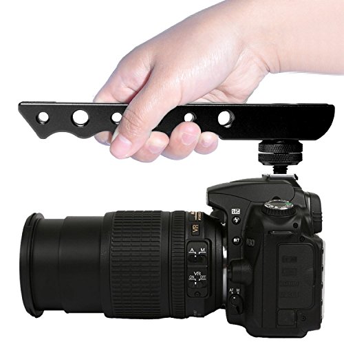 Fomito soporte de grabación de vídeo con zapata de extensor de aluminio de estabilización para Canon EOS, Nikon, Olympus & Pentax DSLR Cámara, conexión micrófono, LED luz de vídeo, monitor