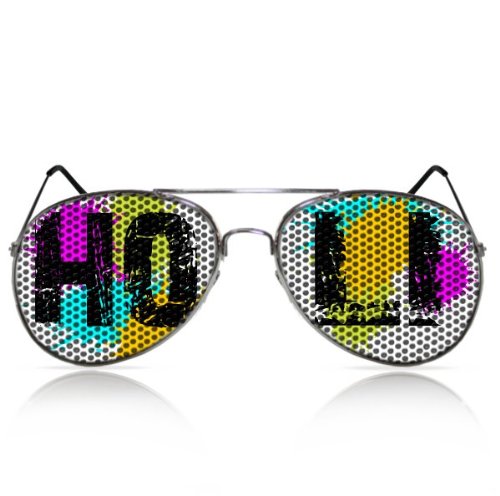 Preisvergleich Produktbild Partybrillen bedruckte Pilotenbrille beklebte Pilotenbrille Atzenbrille Nerdbrille - HOLI Festival (Porno / Pilot)