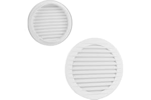 VONLIS Kratka wentylacyjna, ceglana, wentylacja klinkierowa, zewnętrzna, ochrona przed owadami, biała, Ø 125 mm