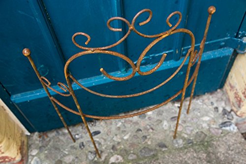 Beetzaun 78x 51cm Beetbegrenzer Rankgitter halbrund Rost Metall Volleisen - 4