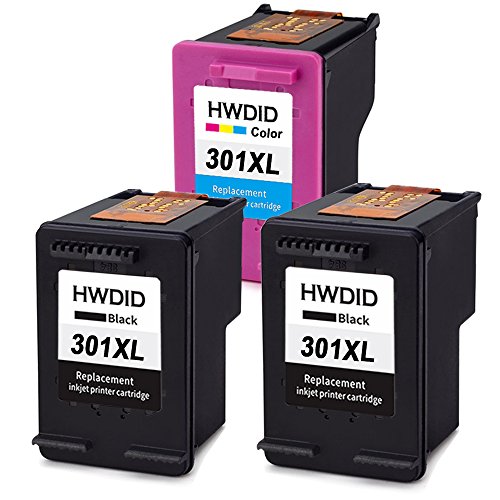 HWDID 301 XL Ink Cartridges Replacement for HP 301XL (2 Black,1 Tri-colour) CH563EE CH564EE High Yield for Deskjet 1000 1050A 1510 2050 2540 2544 3050A 3055A ENVY 4500 4502 5530 Officejet 4630