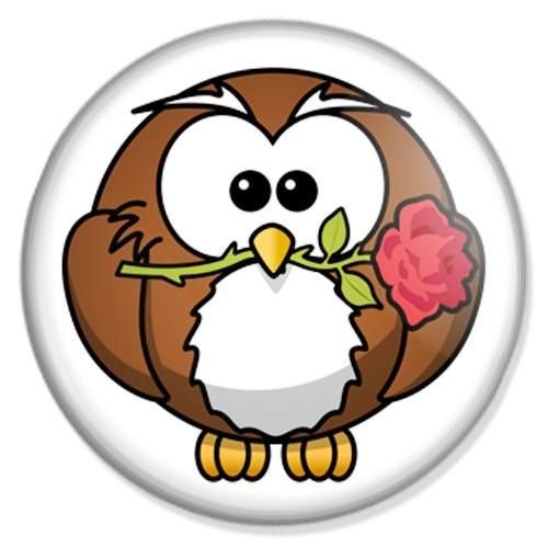 Eule mit Rose Kühlschrankmagnet Magnet Magneten Pinnwand Magnet Pinnwand