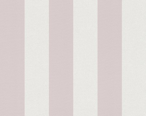 A.S. Création Vliestapete Fleuri Pastel Tapete im Landhaus Stil Blockstreifentapete 10,05 m x 0,53 m creme rosa Made in Germany 919229 9192-29 - 2