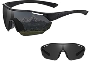 EHIOG Gafas de sol deportivas, gafas de ciclismo polarizadas para hombres y mujeres, gafas de ciclismo con protección UV400 para MTB, bicicleta de carretera, esquí, rave, ciclismo, golf, béisbol, correr