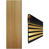 Decoala Akustik Duvar Paneli, Teak Rengi, Ses Yalıtımlı, Modern Stil, 60x275 cm, 9mm Kalınlık, Ahşap G&ouml;r&uuml;n&uuml;ml&uuml; (Gold)