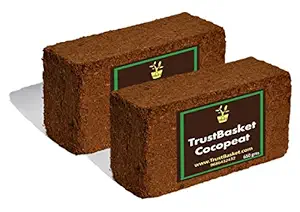 COCOPEAT BLOCK(650 grams)-EXPANDS TO 16 LITRES OF COCO PEAT POWDER (SET OF TWO 650grm BLOCKS)