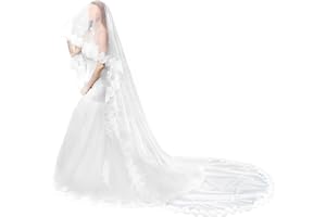 MIRKUZI Voiles Femme Voile de mariée 1 pièce, voile de tulle de mariée, voile de mariée blanc 3m, accessoires de mariage pour dames simples et élégants