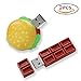 Produktbild CDKJ Netter Hamburger USB2.0 Flash Drive 4 GB High Speed Schokolade Flash Drive Memory Stick Daumenantrieb Pendrive Geschenk, 2 Pack[Gruppe] USB2.0 4G Hamburger U Scheibe + 4G Schokolade U Scheibe