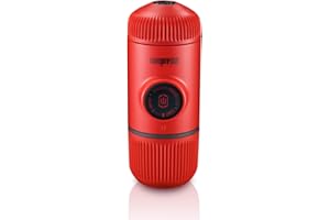 WACACO Nanopresso Machine à Espresso Portable, Évolution de La Minipresso, Pression Maximale de 18 Bar, Cafetière de Voyage, Actionnée Manuellement avec un Piston, Rouge