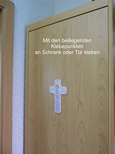 Kinderkreuz als ideales Taufgeschenk für Mädchen und Jungen mit „Lieber Engel begleite mich …“ im Kinderzimmer an Schrank, Tür oder Wand aufhängen – aus unserer Reihe Babygeschenke und Geschenkideen zur Taufe - 4