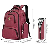 S-ZONE 16 Taschen Baby Windeltasche Wickelrucksäcke Organizer Wasserdicht Multifunktionale Oxford Stoff Reiserucksack mit Wickelauflage und Kinderwagen Riemen - 9
