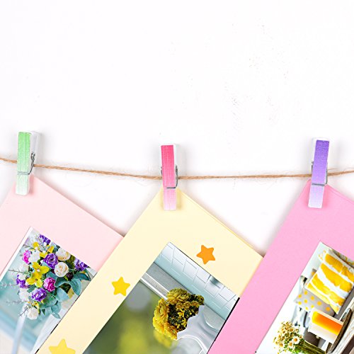 Blulu Mini Craft Pegs Holz Kleidungsklammern, Gemischte Farben, 100 Stück - 7