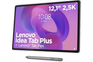 Lenovo Idea Tab Plus – Tablet 12.1" 2.5K (MediaTek Dimensity 6400, 12 GB RAM, 256 GB UFS 2.2, 90 Hz, 4 Altavoces, Ranura microSD, Wi-Fi 5, Bluetooth 5.2, Android 15) Color Luna Grey – Incluye Tab Pen