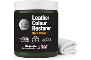 THE SCRATCH DOCTOR Leather Colour Restorer Recolouring Balm Repair Treatment for Faded & Worn Absorbent Leather Furniture, Sofas, Chairs (Dark Green, 250ml)