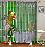 XMDNYE Cortina De Ducha De Impresión 3D Una Cortina De Ducha con Una Ducha De Ranas Contiene...