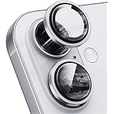 GGM GİYİM & AKSESUAR iPhone/Samsung ile Uyumlu Temperli Cam Kamera Koruma | Al&uuml;minyum Alaşım &Ccedil;er&ccedil;eveli Lens Kapağı, 9H Sertli