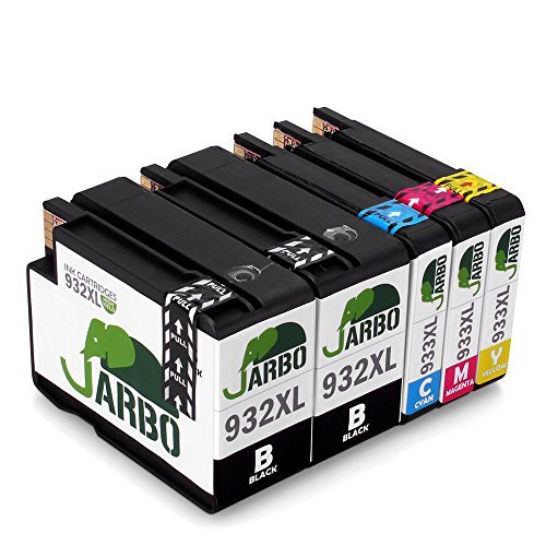 JARBO Kompatibel 932XL 933XL Tintenpatronen 1Set+1Schwarz Hohe Kapazität kompatibel zu Officejet 6100 6600 6700 7110 7610 7612 Printer (2 Schwarz,1 Cyan,1 Magenta,1 Gelb)