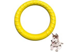 JINRETUTE Fly Ring Toy Fitness Ring Floating Flying Disc Toys Outdoor Durable Chew Toys for Training Playing Puppy Medium Large Dogs (D28)