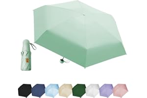 EEPLUYTY Ombrelli Portatile Con 6 Nervature, 6 Stecche Portatile Mini Ombrello Da Tasca, Ombrello Pieghevole Manuale Compatto Comodo e Portatile, Anti-Tempesta Ombrello Piccolo