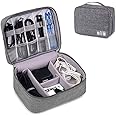 ZEBROC Waterproof Travel Electronic Gadget Organizer Case, Portable Zippered External Hard Drive Pouch for Data Cables, Chargers, Power Bank, Adapters, Phone, Plugs, Memory Card, USB
