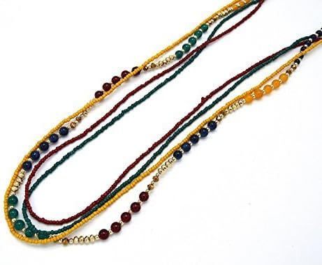 CL351-Multi-Row Chain Necklace Seed Beads Multi-Mode Design