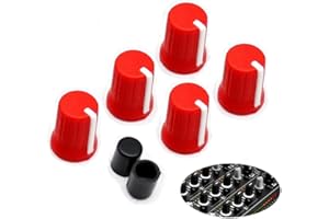 WXYINSPAS 5 Stück Universal EQ Drehknopf Ersatz Equalizer Potentiometer Fader Knöpfe Push Rod Cap für DJ Controller Mixer Konsole Pioneer DJM, DDJ, XDJ, Denon Numark AKAI RANE VESTAX (Red Hats)