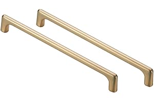 Dreneco 2pcs Poignée Meuble Cuisine, Poignées de Tiroir en Laiton Brossé Moderne Européenes Poignee de Porte de Cuisine Salle de Bain, Entrax de trou 320mm