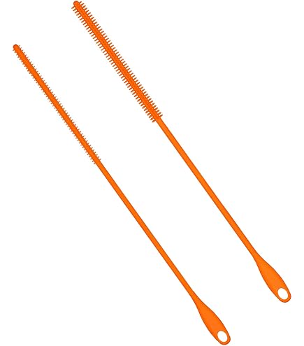 Kit De 2 Brosses à Pailles Réutilisables En Silicone - Diamètres 6 Mm Et 9 Mm, Longueur 25 Cm - Noyau Flexible Inox, Lavable Au Lave-vaisselle - 8