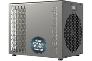 STEINBACH Wärmepumpe Silent Mini – 049310 – Inverter Wärmepumpe für Pools bis 20.000 l – Heizleistung 4.000 W, Besonders leiser Betrieb und effizient Dank Inverter-Technologie, Kabelgebunden