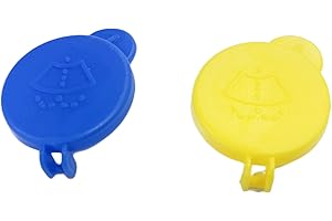 HFYMXNB 2 Piezas de Tapón del Limpiaparabrisas, Tapón del Limpiaparabrisas, Tapón del Depósito del Limpiaparabrisas, para la Sustitución del líquido del Limpiacristales del Coche(Azul Amarillo)