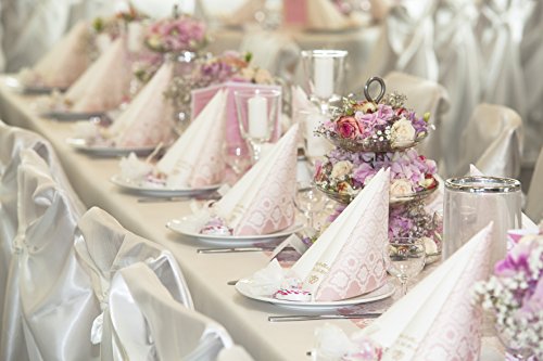 Sovie HORECA Tischläufer MANDY / Linclass® Airlaid Tischläufer 40cm x 24m / Tischdecken-Rolle stoffähnlich / Einmal-Tischdecke für Hochzeit & Partys / Rosa - 5