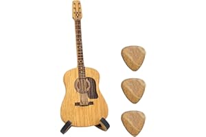 jyibinee Boîte de médiators en bois pour guitare acoustique avec support, portable, fabriquée à la main, boîte de rangement pour mariages, anniversaires, anniversaires de mariage, cadeau Burlywood