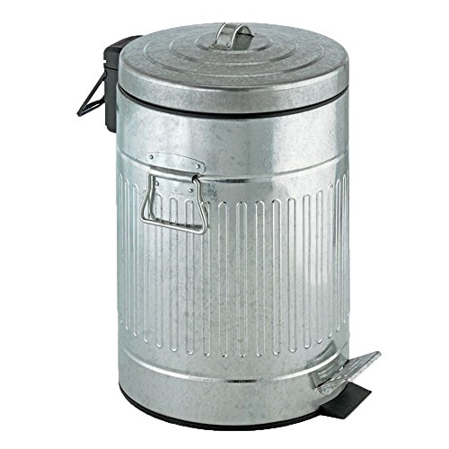 WENKO "New York - Easy Close" Pedal Bin, Silver, 12 Litre