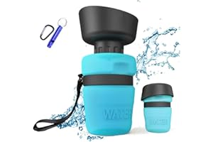 ZONSUSE Tragbare Haustier Wasserflasche, 520ml Hunde Wasserflasche, Hundetrinkflasche für unterwegs, BPA Frei, für Camping, Spaziergang, Wandern, (Blau)