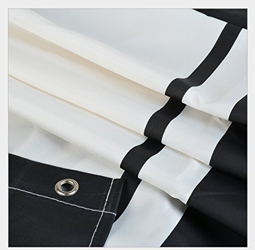 Bellabrunnen Duschvorhang aus Stoff, Anti-Schimmel Polyester Wasserabweisend,schwarz/weiß, 240cm x 200cm - 3