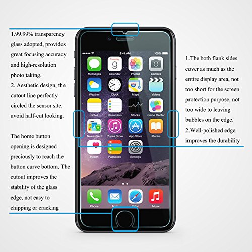 iPhone 8 7 Screen Protector,[4.7inch][2 Pack]by Ailun,Tempered Glass, 2.5D Edge, for iPhone 8,iPhone 7,iPhone 6/6s,Anti-Scratch,Case Friendly-SIANIA Retail Package