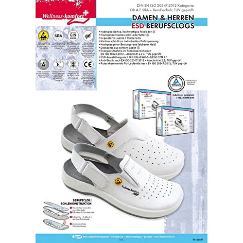 Wellness Komfort+ Damen Berufs-Clogs ESD weiss - 8