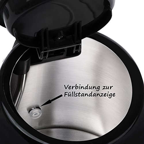 TZS First Austria – 2200 Watt Edelstahl-Wasserkocher 1,7L schwarz | herausnehmbarer Kalkfilter | Innenraum aus Edelstahl | außen kratzfeste Lackierung in schwarz glänzend | modern Design - 5